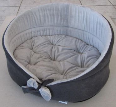 Preview: Bettchen- Spar Luxus grau / Mikrofaser grau mit Kissen Nr.2